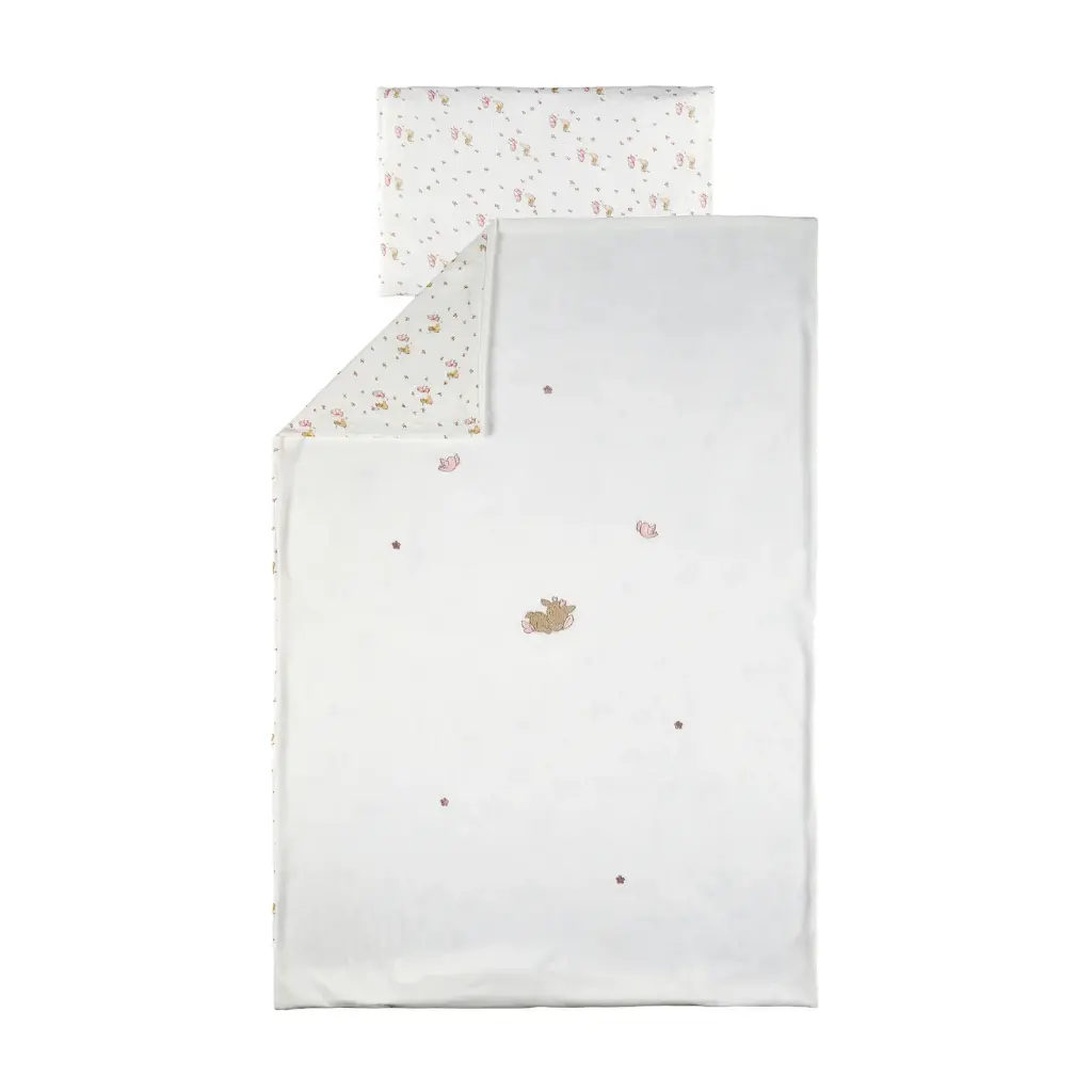 Housse de couette bébé velours 140x100 cm – Taie 60x40 cm – Réversible