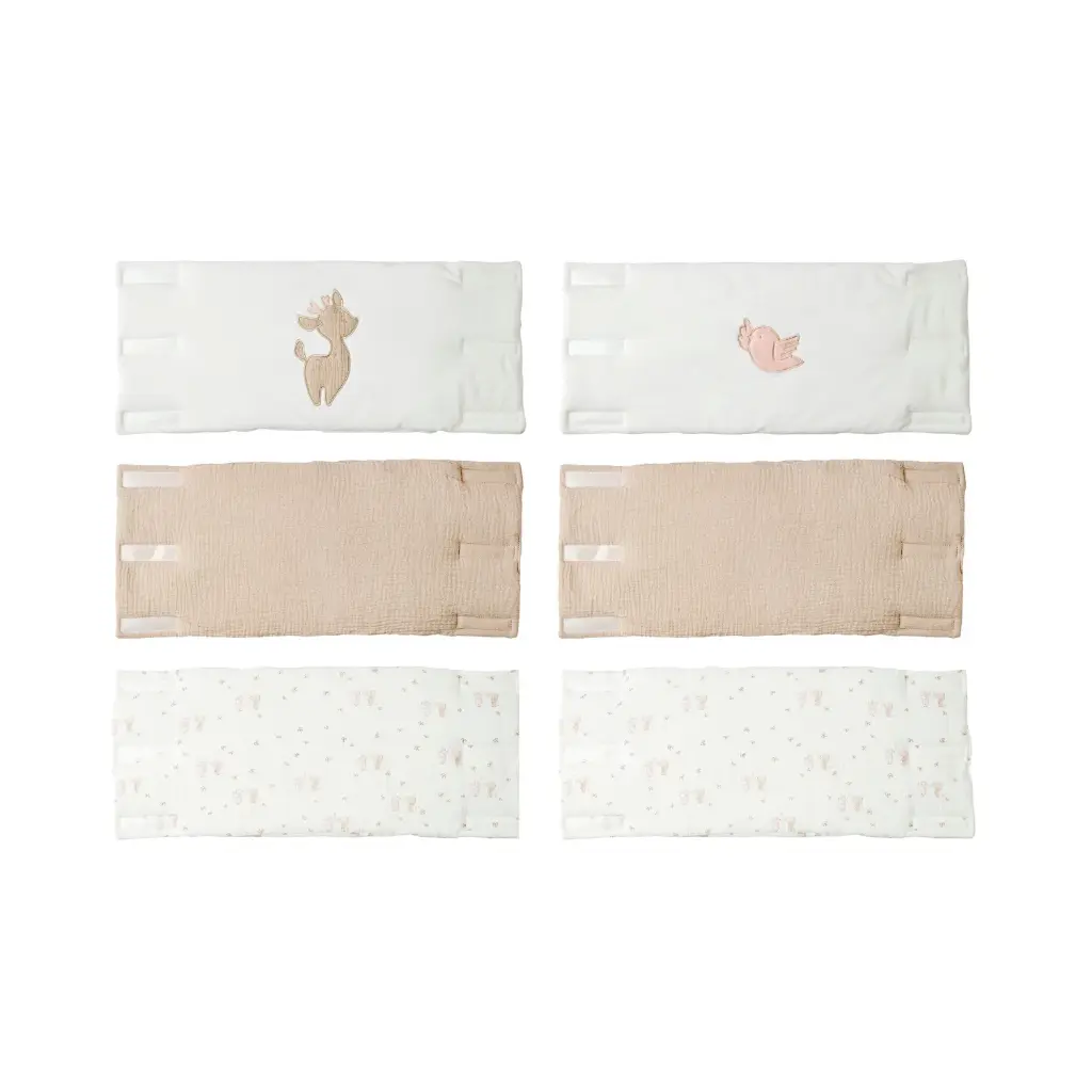 NATTOU Lot de tours de lit – Protège-tête bébé – 20x20 cm – 6 pièces