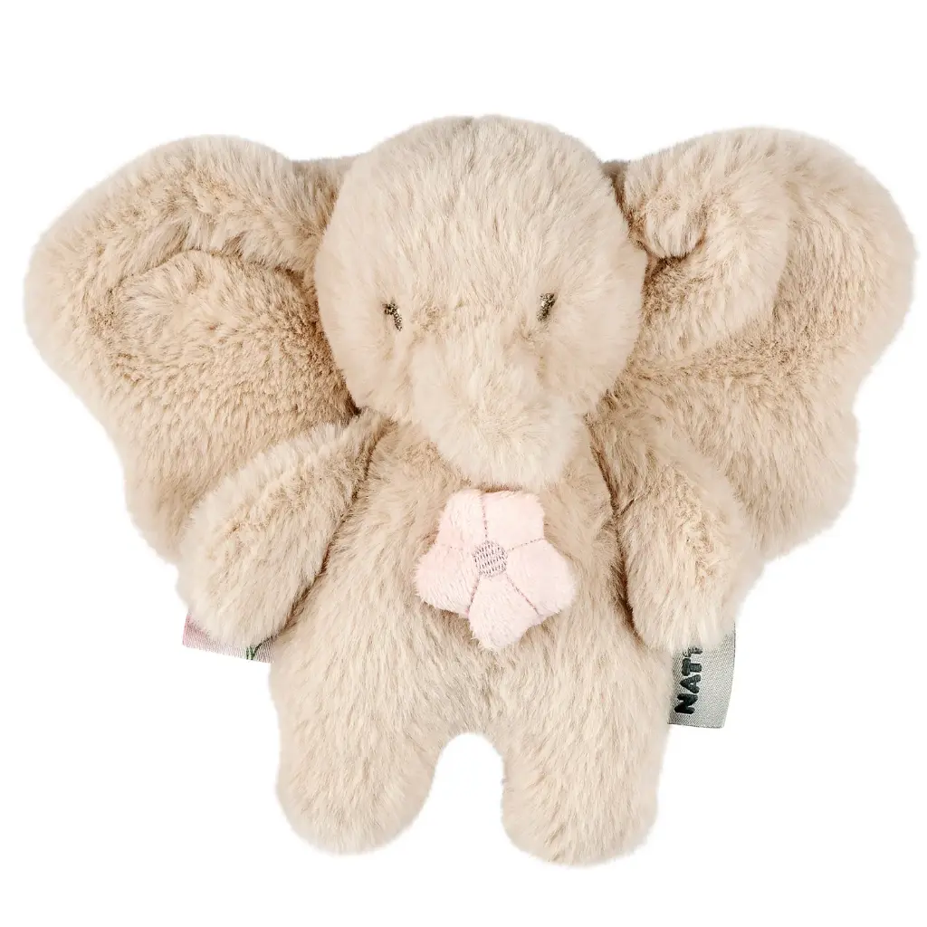 NATTOU FanFan Peluche Musicale Éléphant - 20 cm - Doudou Musical Doux - Sable