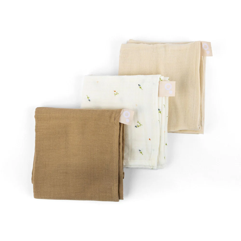 Lovely Set de 3 Langes en Gaze de Coton - cream