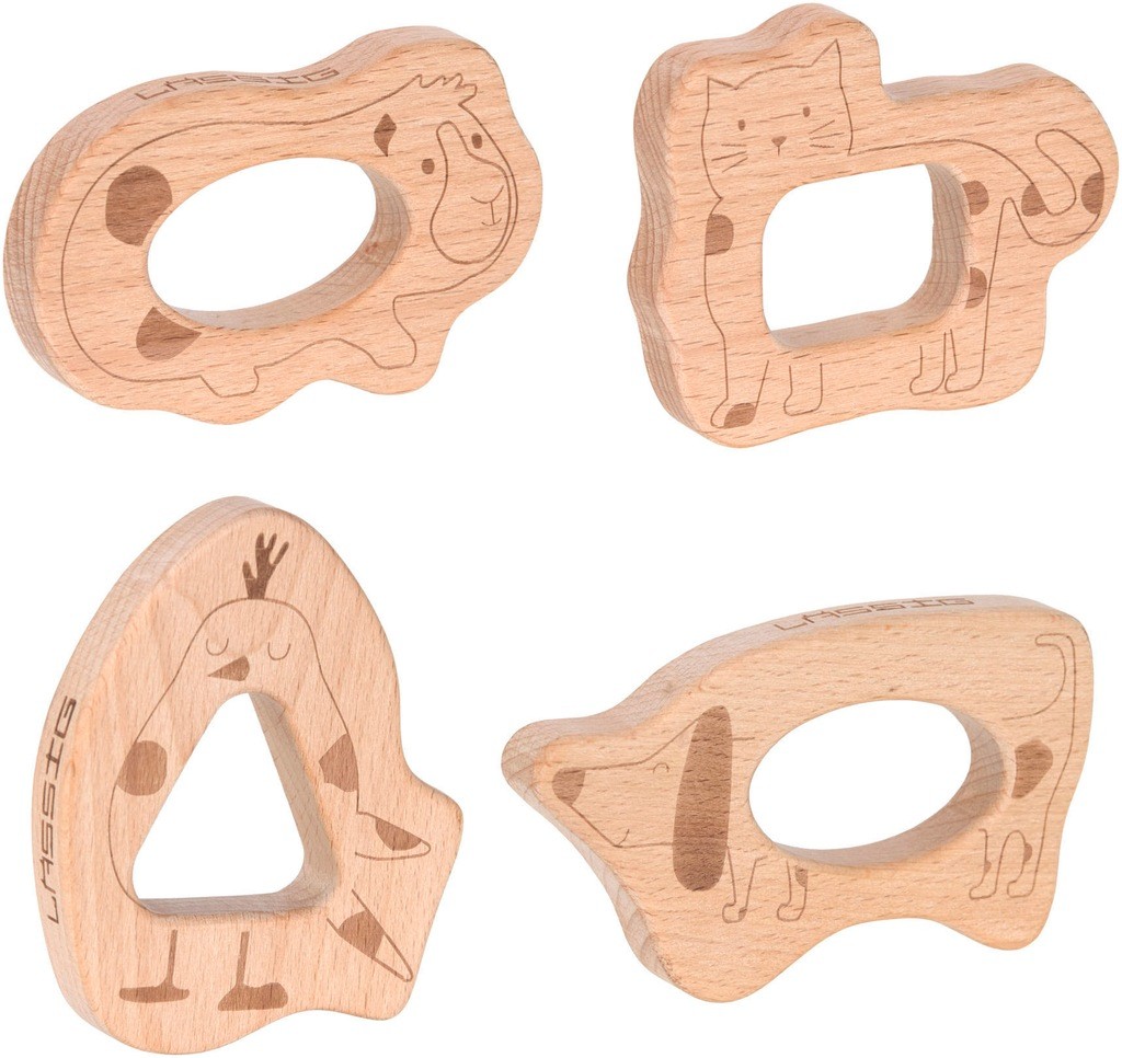 LASSIG Jouets de dentition en bois (4 pcs)