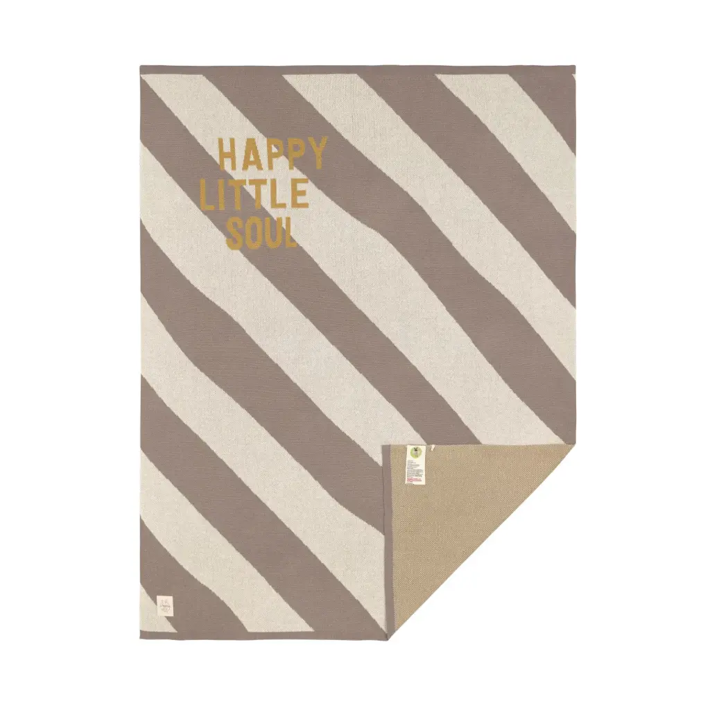 Couverture de bébé - Coton Bio, Rayé nature taupe