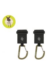 LASSIG Attaches poussette avec mousqueton (lot de 2), Noir