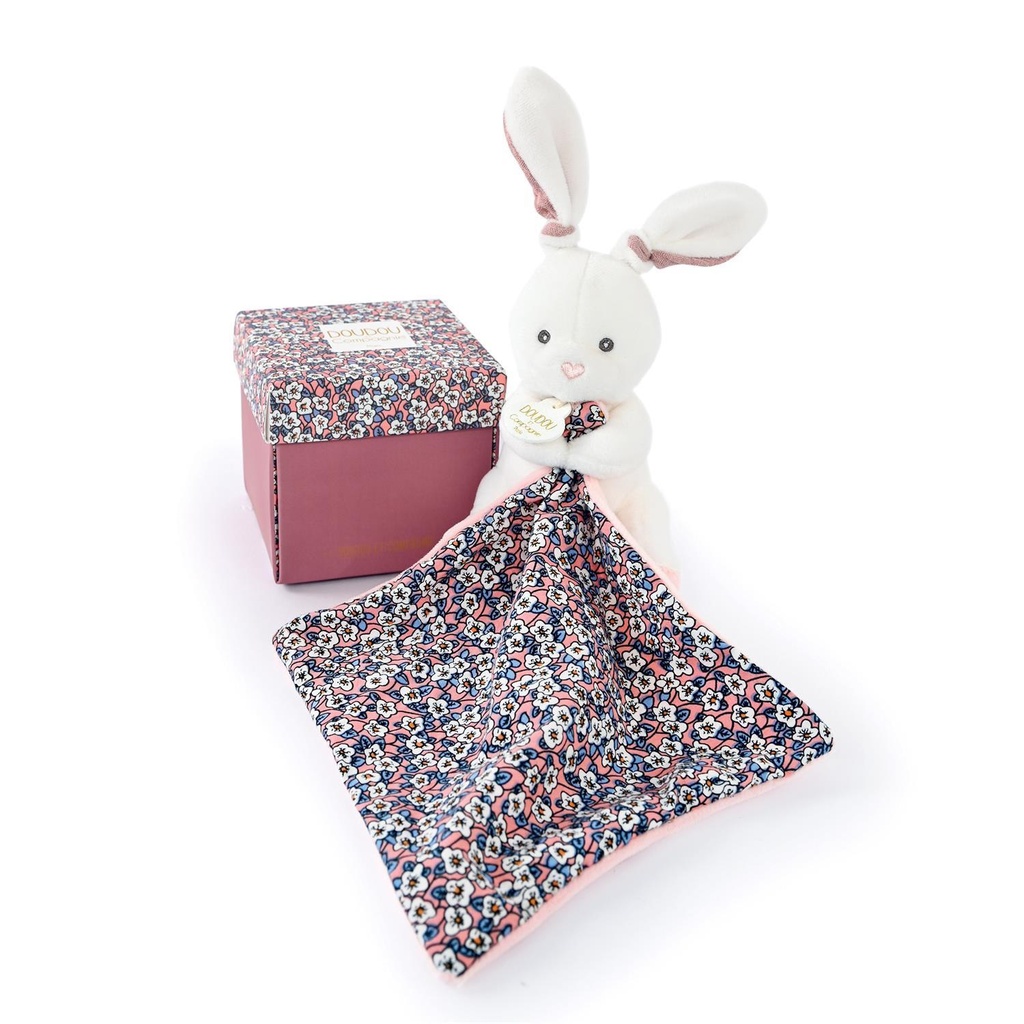 DOUDOU&COMPAGNIE Boh'aime - Lapin Rose Pantin Avec Doudou