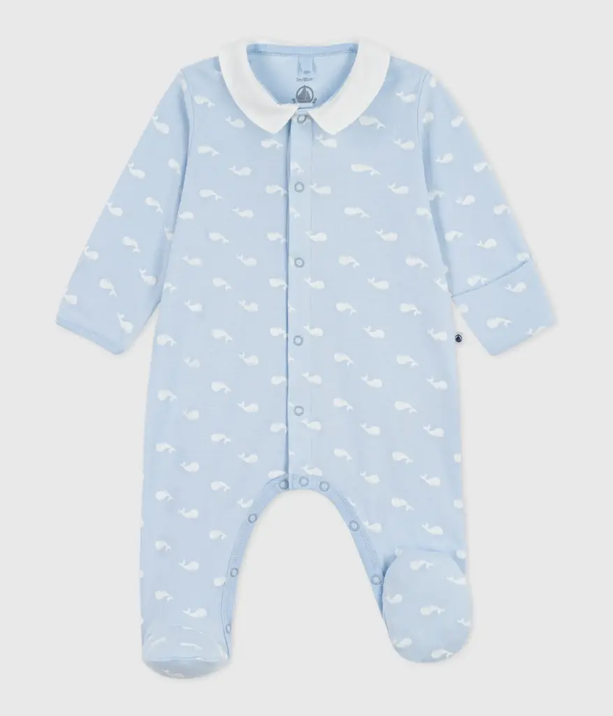 PETIT BATEAU Pyjama bébé en coton à col imprimé baleine