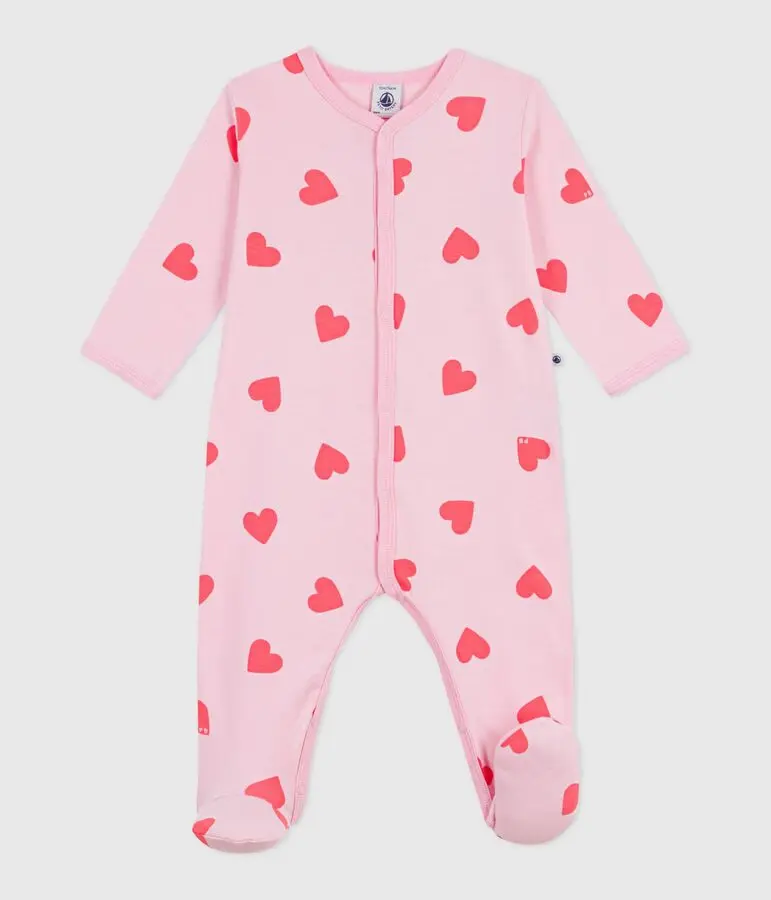 PETIT BATEAU Pyjama bébé en coton imprimé cœurs