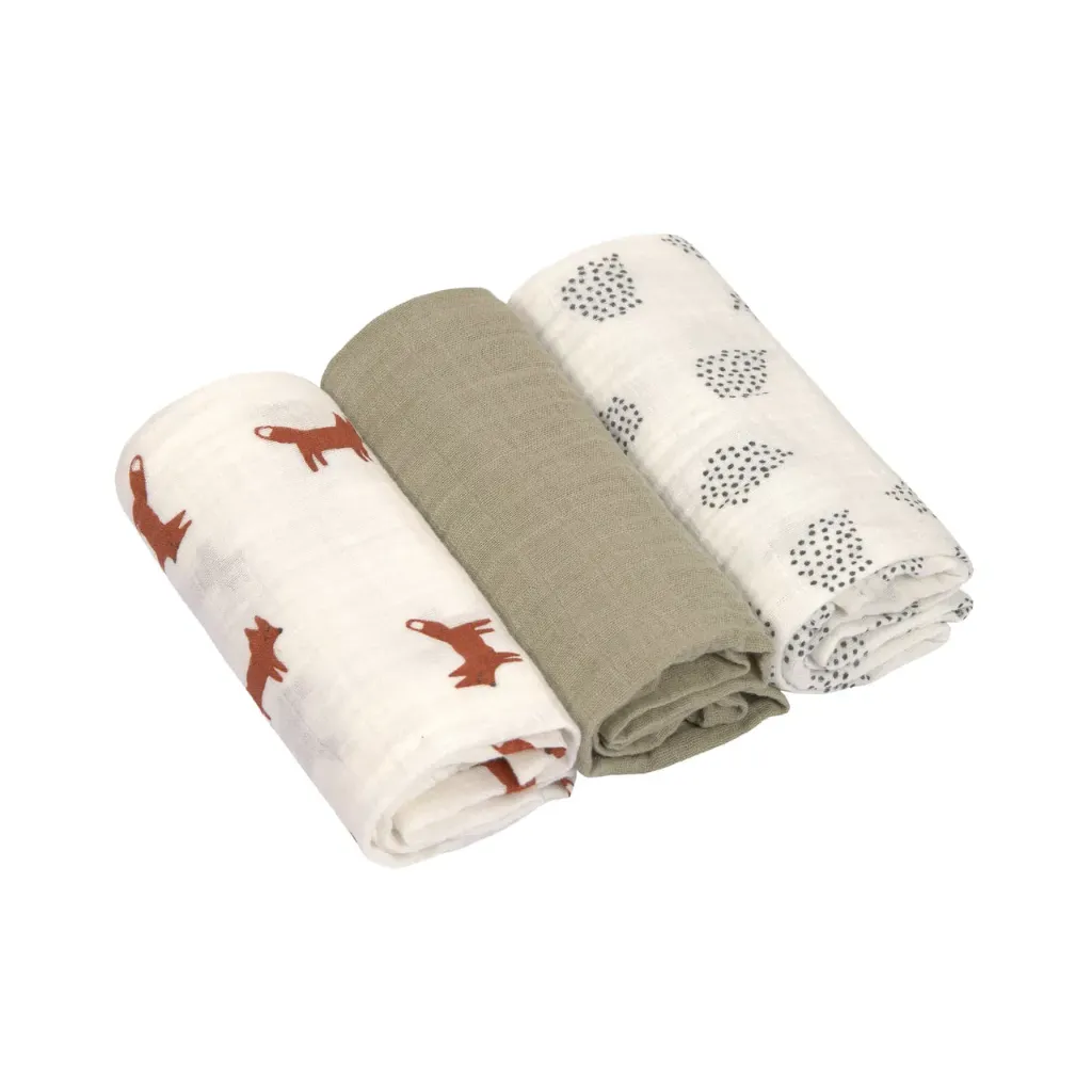 LASSIG Langes tétra bio coton (3 pcs) 60 x 60 cm