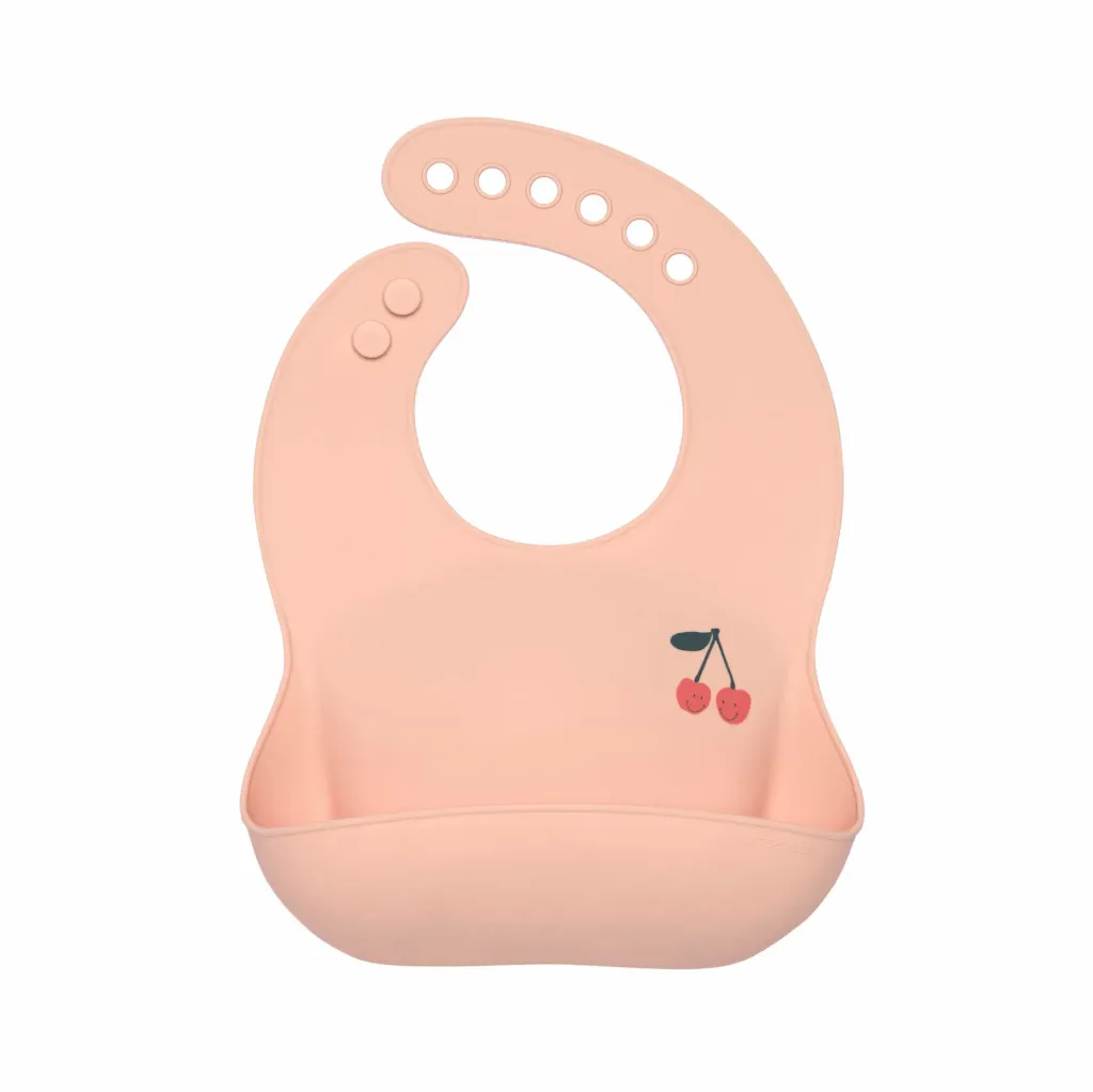 Bavoir silicone collecteur (Rose)