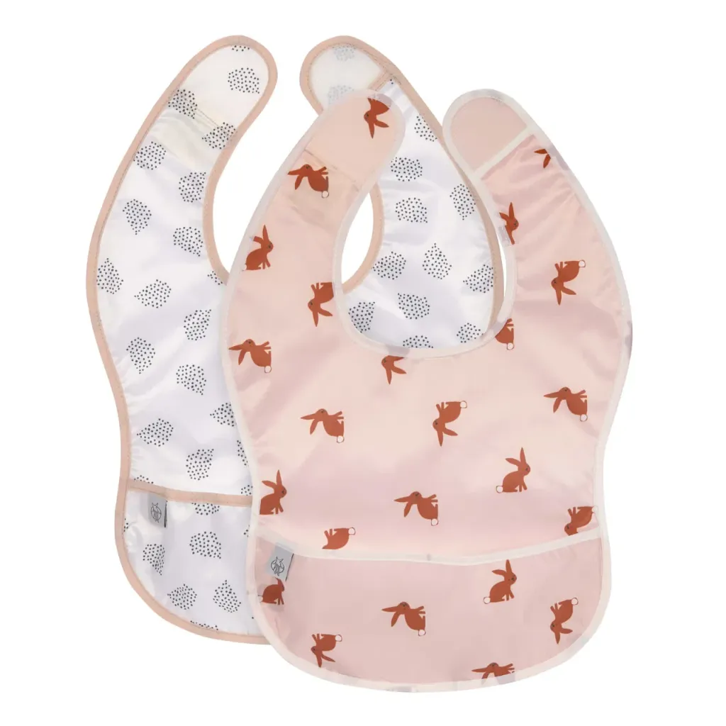 LASSIG Lot de 2 bavoirs avec poche