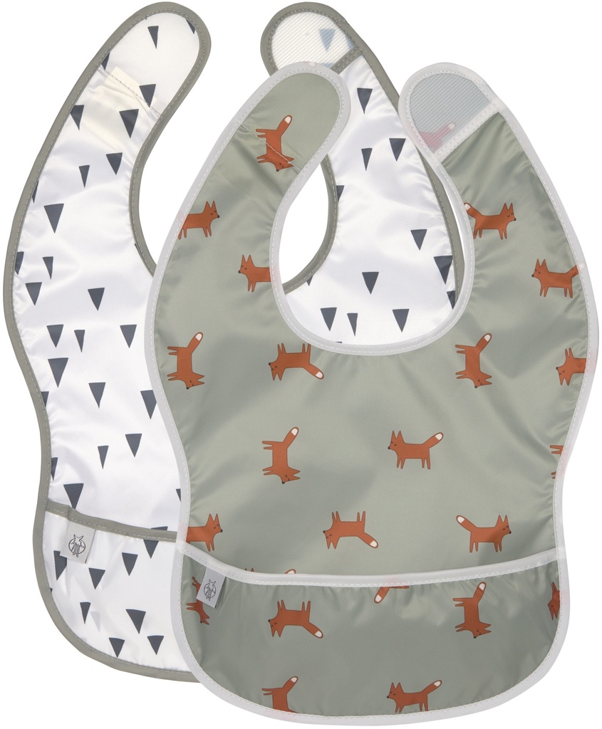 LASSIG Lot de 2 bavoirs avec poche