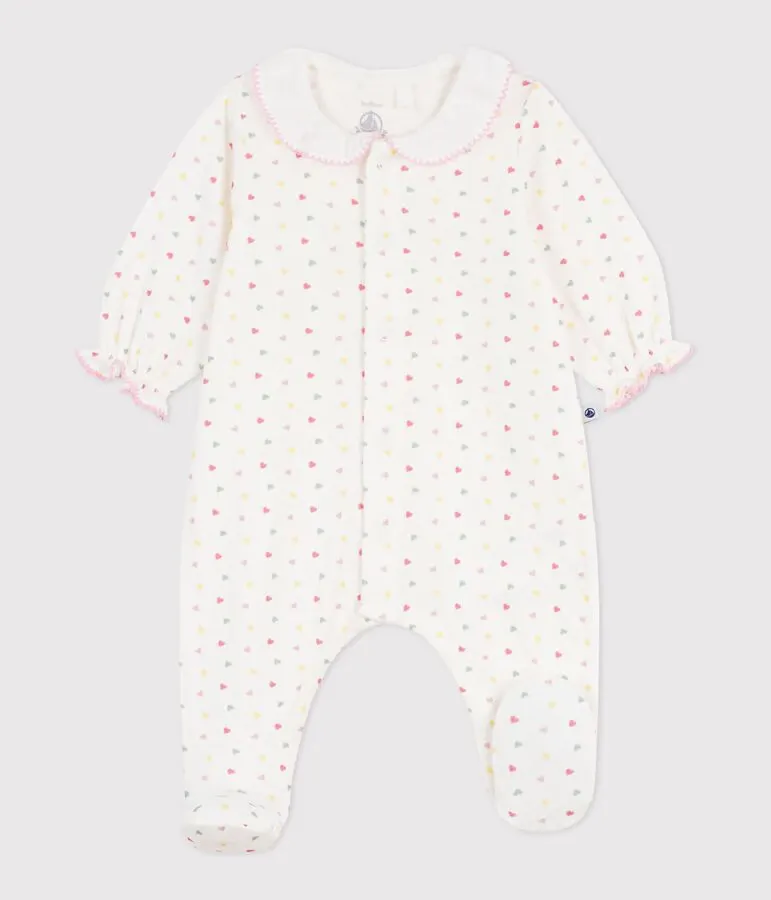 Pyjama bébé en tubique à col fleuri