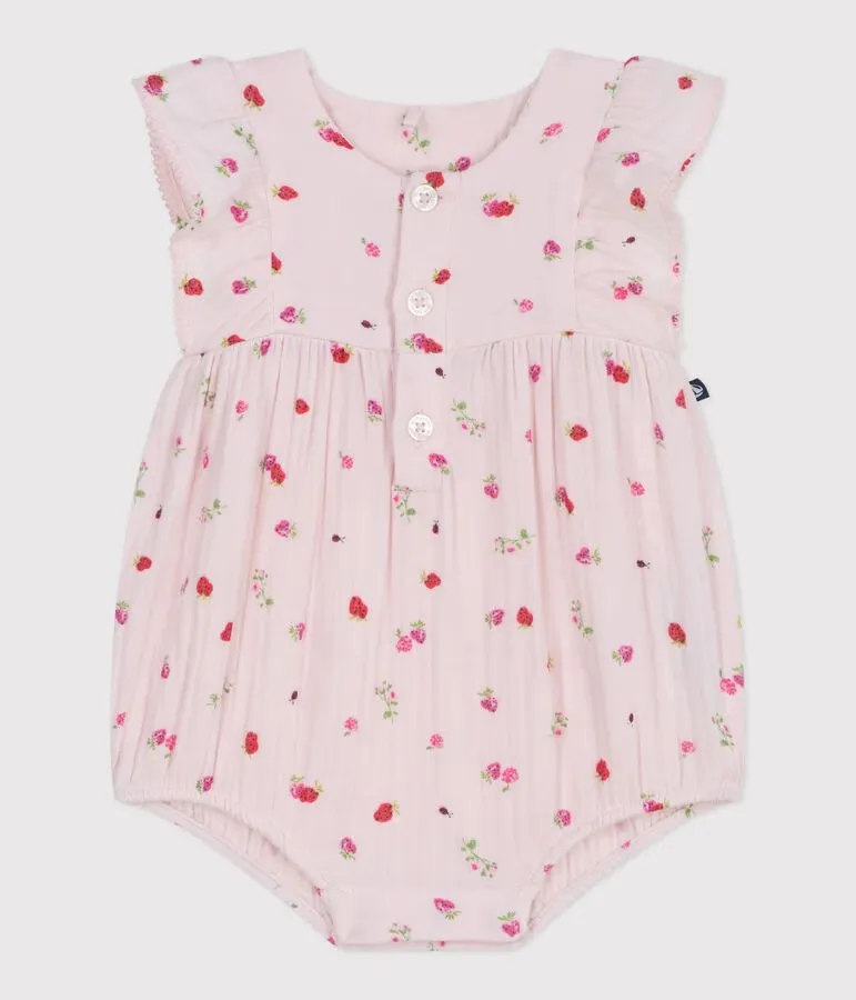 PETIT BATEAU Barboteuse bébé en gaze de coton, imprimée fleurs