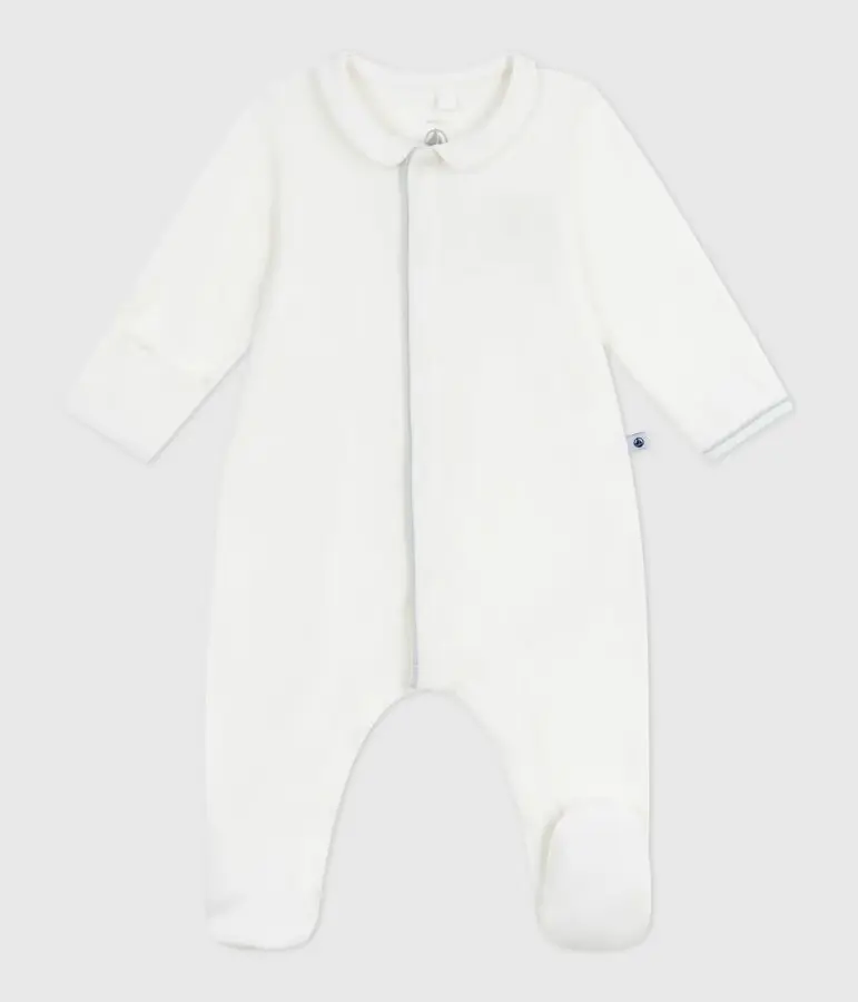 PETIT BATEAU Pyjama bébé en velours à col uni (Naissance)