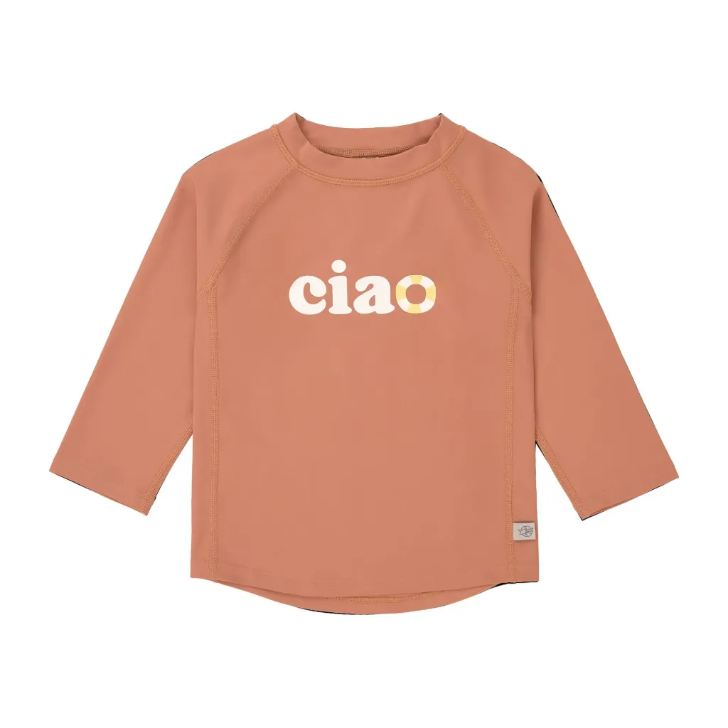 T-shirt de bains à manches longues enfants (anti-UV), Marron (3 à 6 mois)