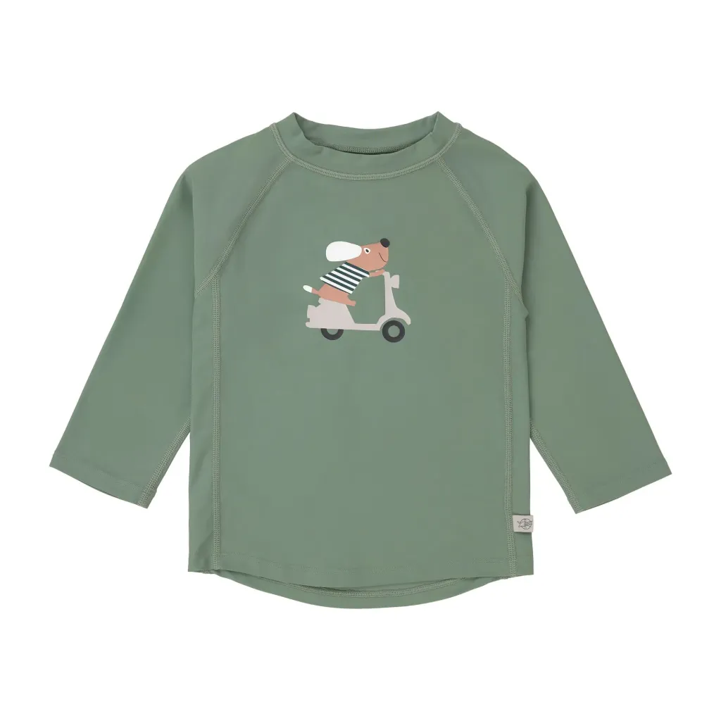 LASSIG T-shirt de bains à manches longues enfants (anti-UV) - Chien, Vert