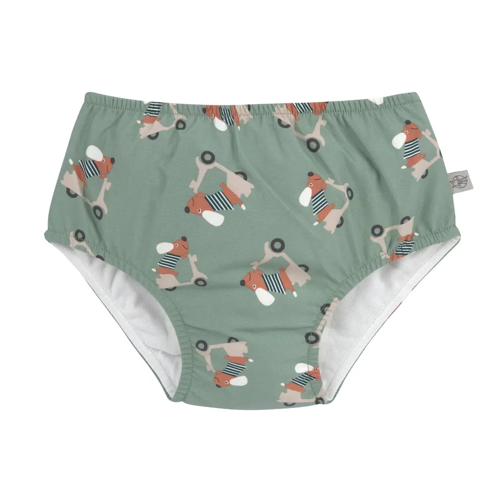 LASSIG Maillot de bain couche bébé - Chien, Vert (6 à 12 mois)