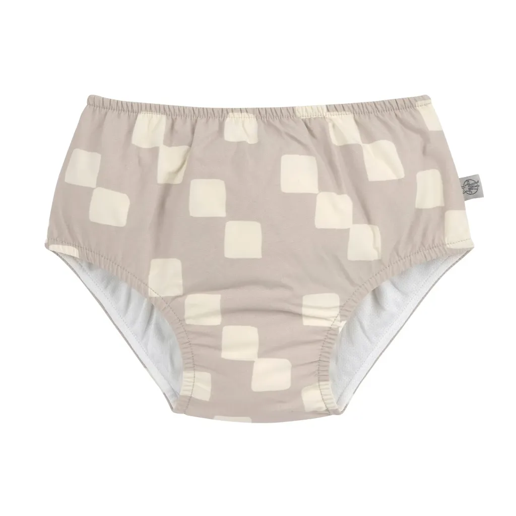 LASSIG Maillot de bain couche bébé - à carreaux, Gris Blanc (6 à 12 mois)