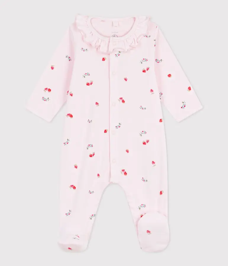 PETIT BATEAU Pyjama bébé en coton à col fleuri