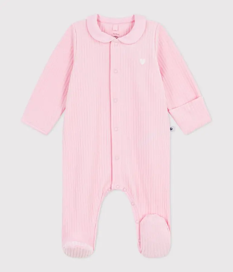 PETIT BATEAU Pyjama bébé en velours à col uni