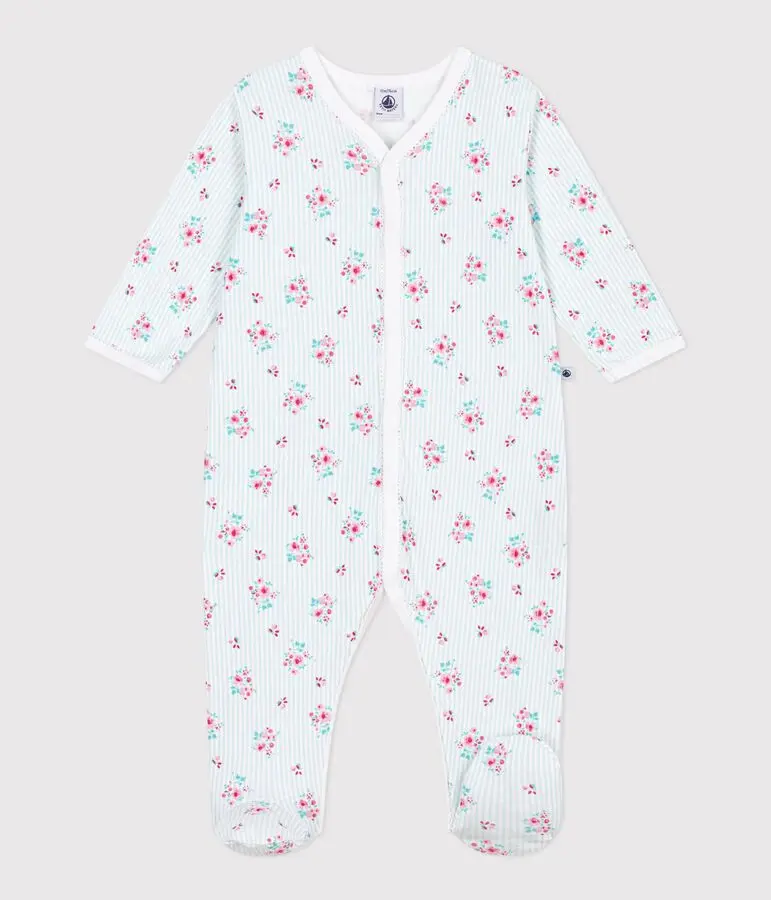 PETIT BATEAU Pyjama bébé en coton imprimé fleuri
