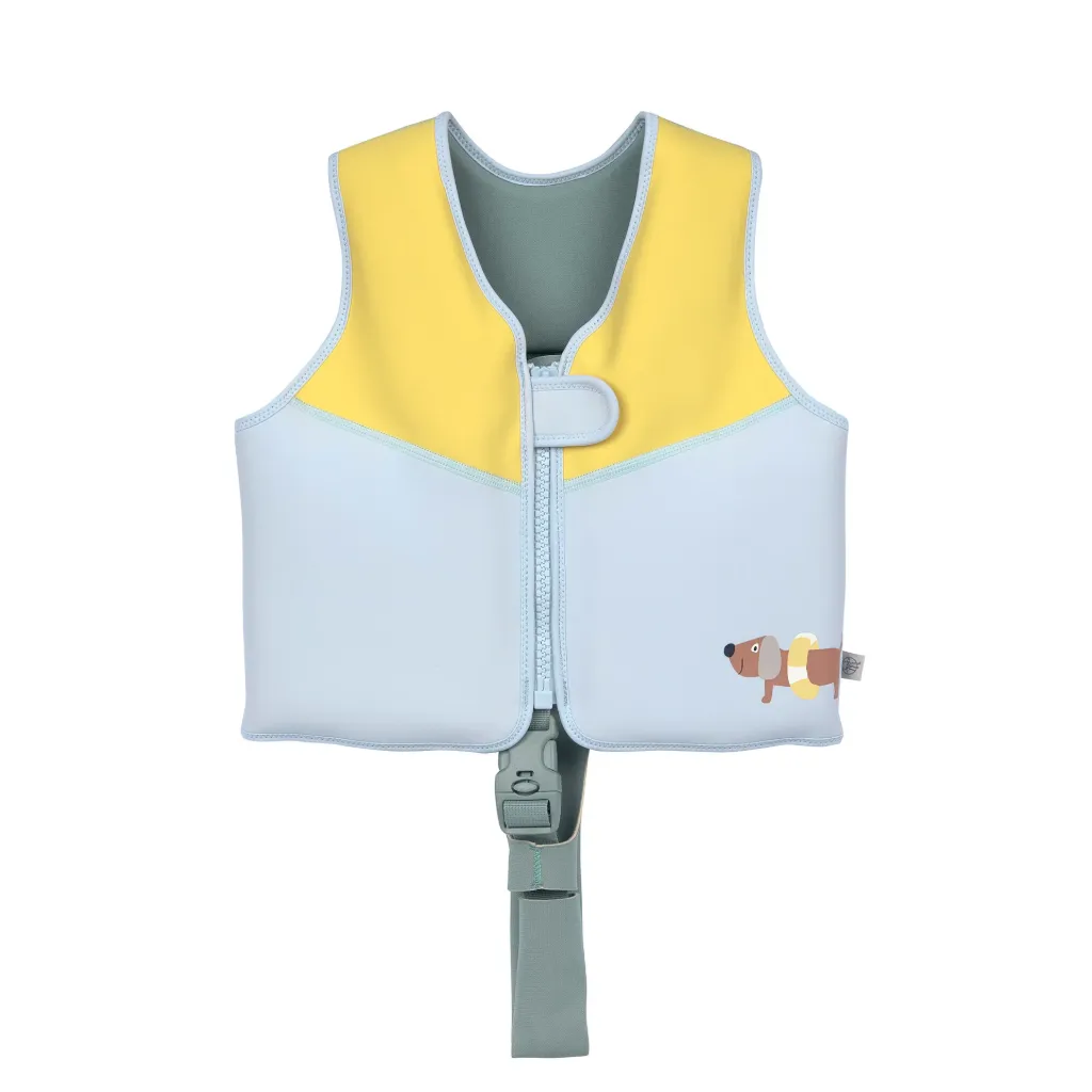 LASSIG Gilet de natation, bleu jaune pâle