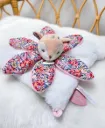 DOUDOU & COMPAGNIE Doudou FAON blanc avec pétales - BOH'AIME -27 cm