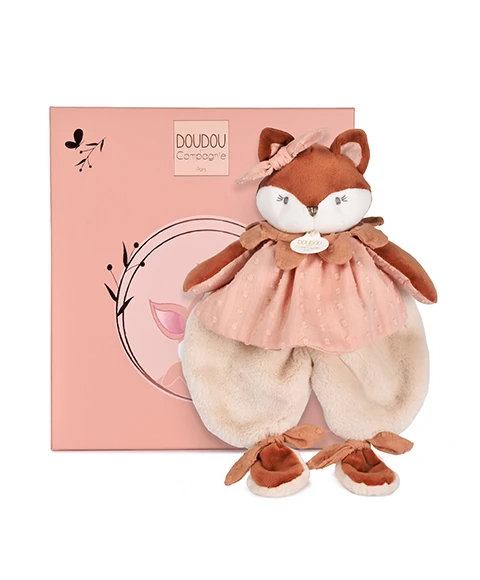 DOUDOU & COMPAGNIE Doudou plat renard Mina - 29 cm