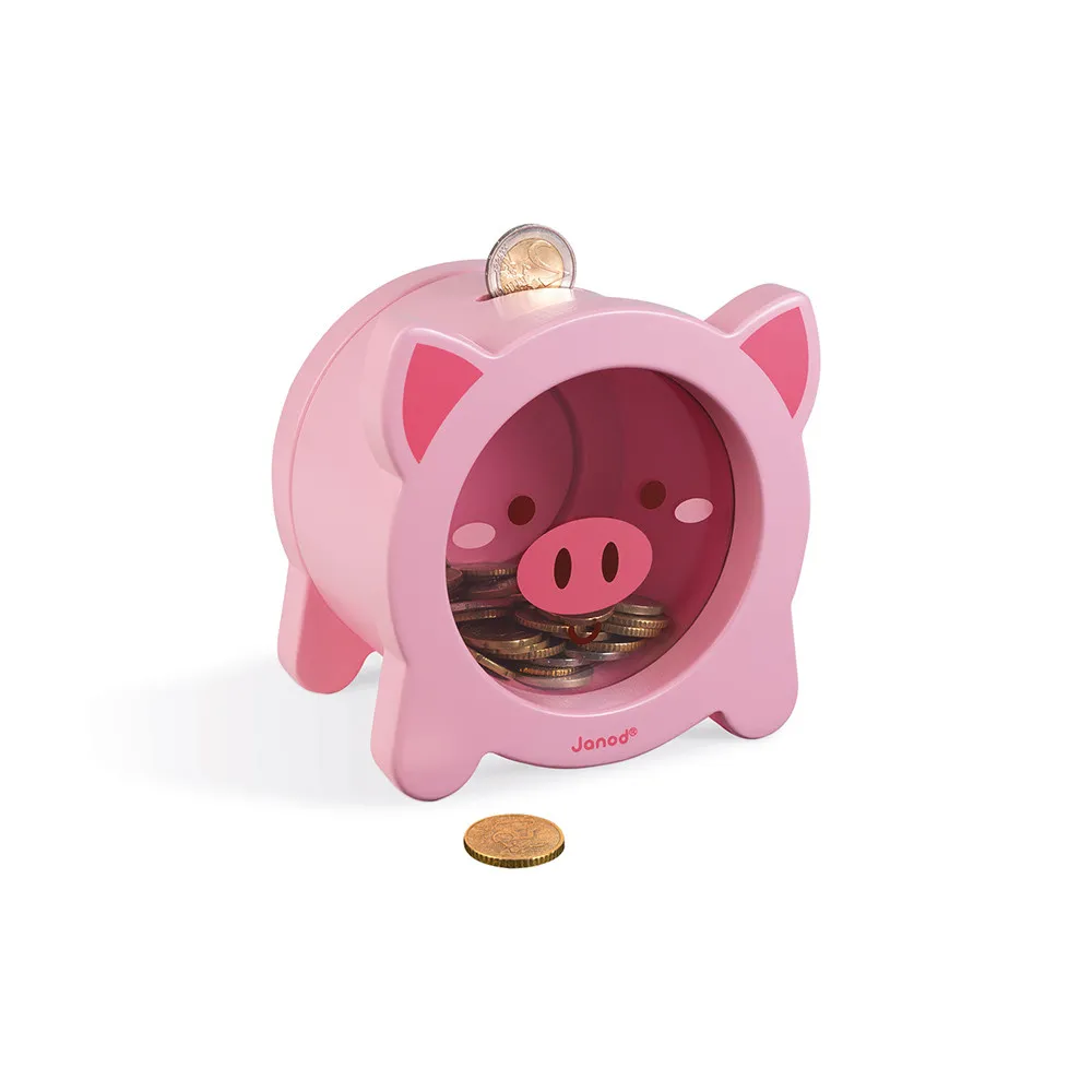 JANOD Tirelire cochon en bois