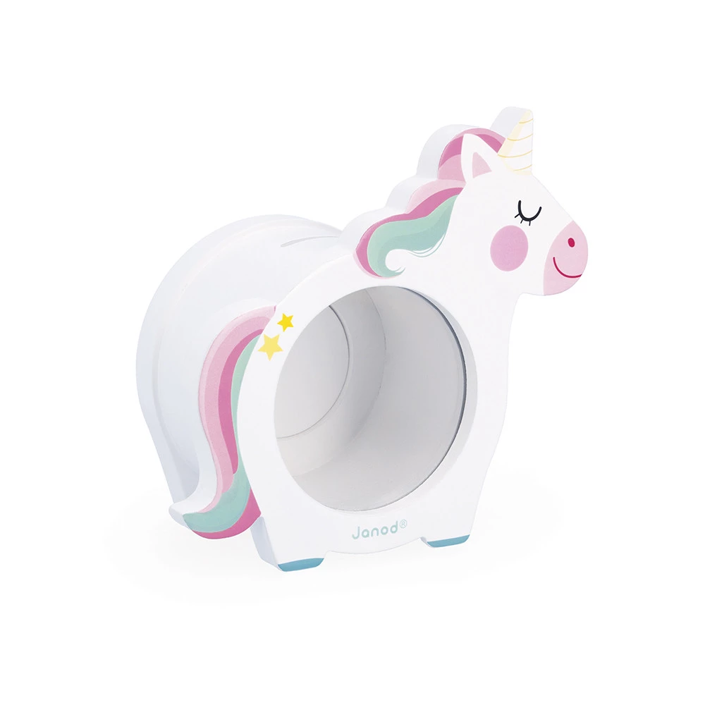 JANOD Tirelire licorne en bois