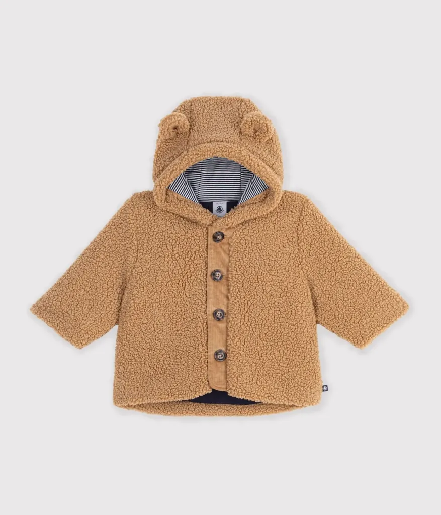 PETIT BATEAU Manteau à capuche bébé en sherpa