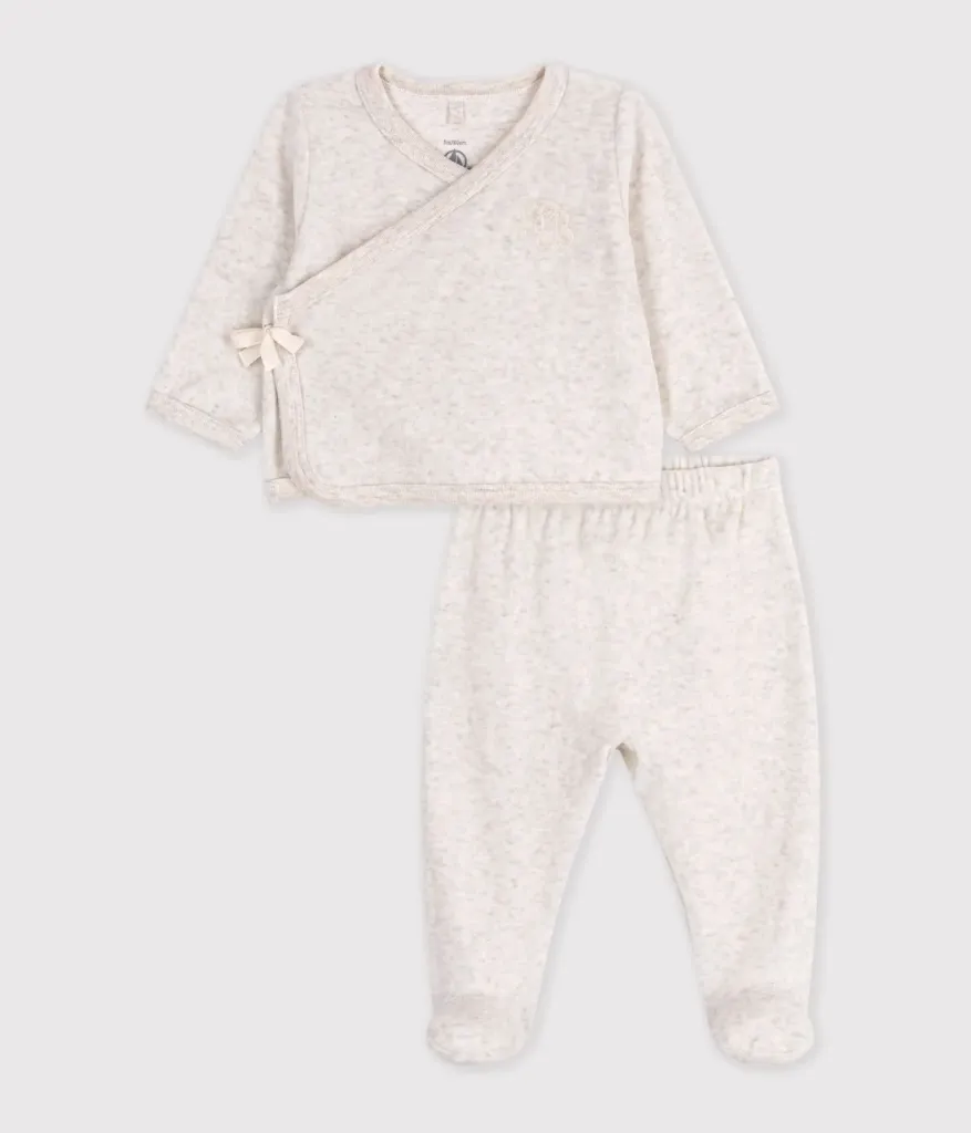 PETIT BATEAU Ensemble bébé en coton brodé poitrine uni