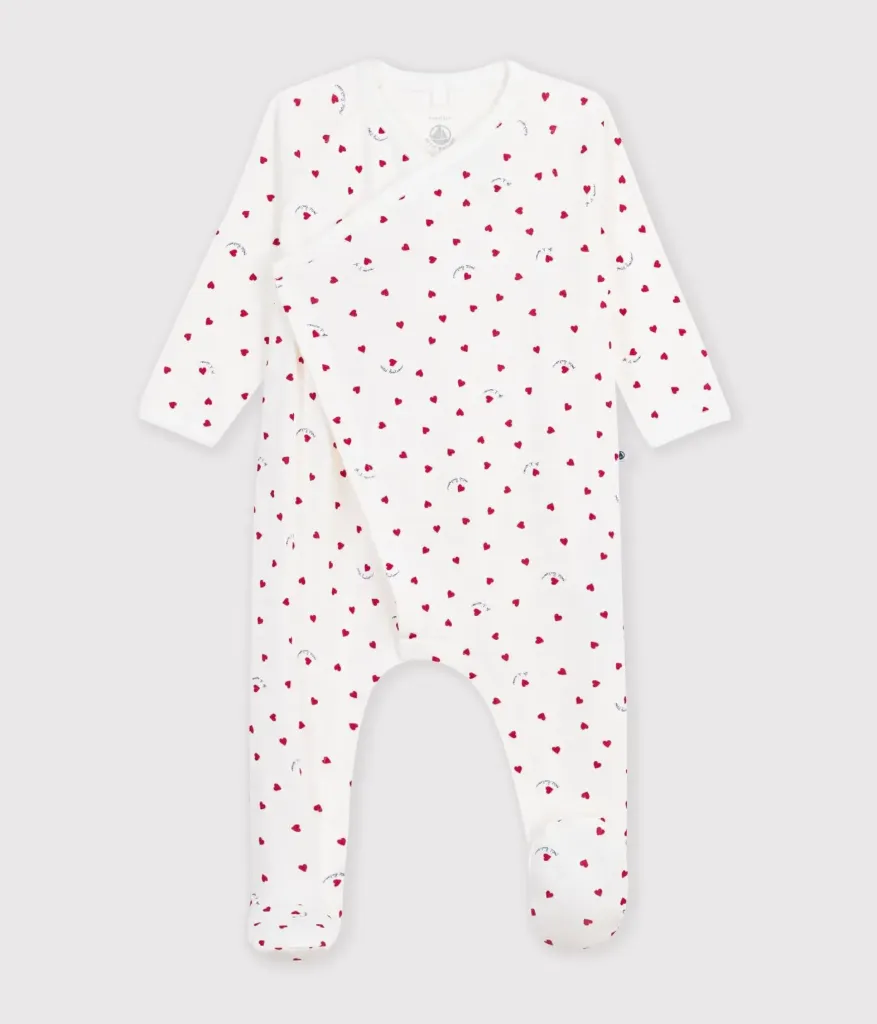 PETIT BATEAU Pyjama bébé en coton imprimé à petits cœurs