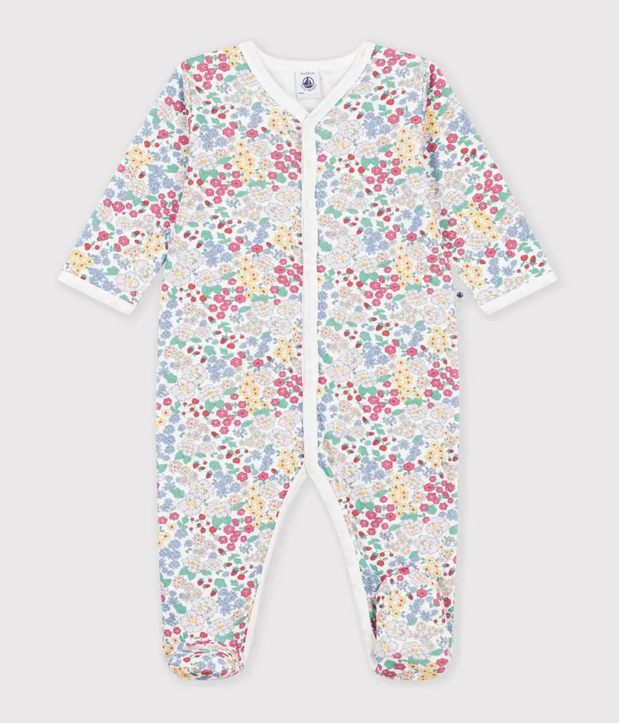 PETIT BATEAU Pyjama bébé en tubique imprimé à fleurs