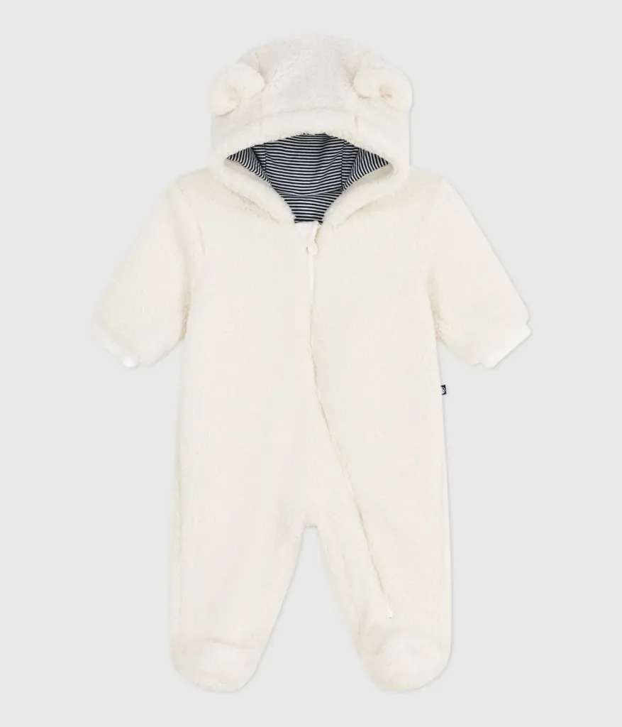 PETIT BATEAU Combi pilote bébé mixte en sherpa uni avec oreilles