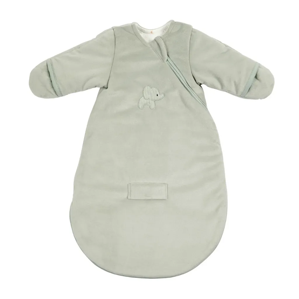 NATTOU LouLou Gigoteuse 60 cm - Gigoteuse avec Manches en Velours - TOG 2,5 - Vert Tilleul