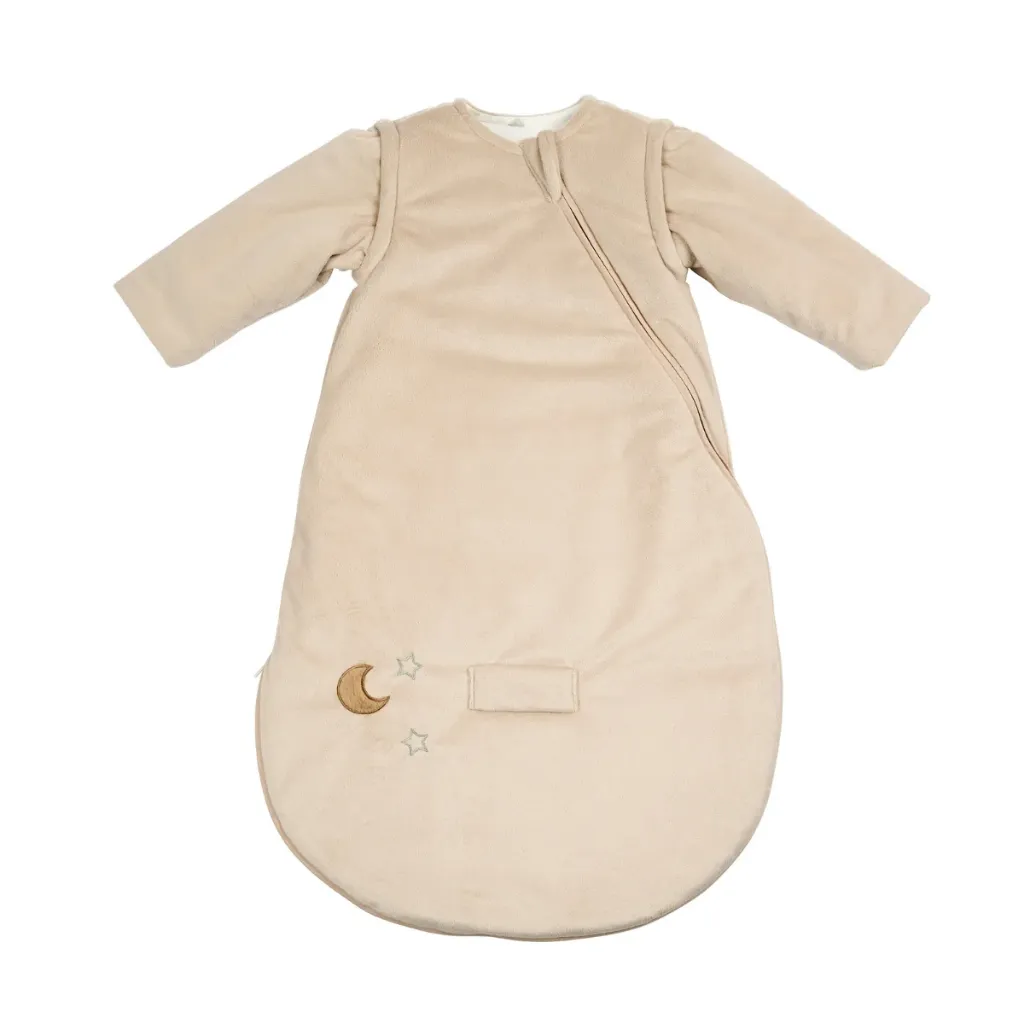 NATTOU LouLou Gigoteuse 70 cm - Gigoteuse avec Manches Amovibles en Velours - TOG 2,5 - Sable