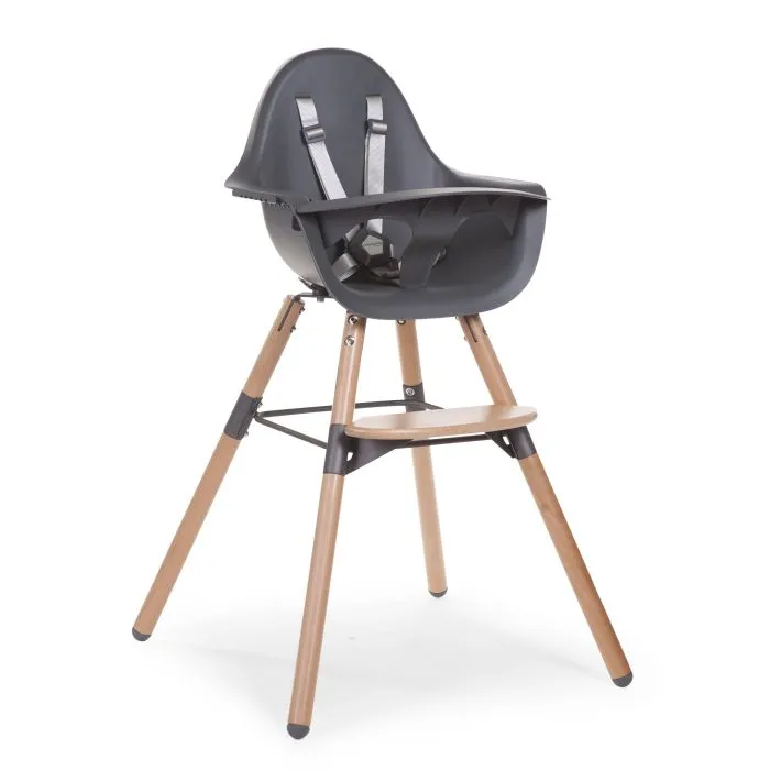 CHILDHOME Evolu Chaise Haute - Réglable En Hauteur (50-75 Cm/*90 Cm) - Naturel Anthracite